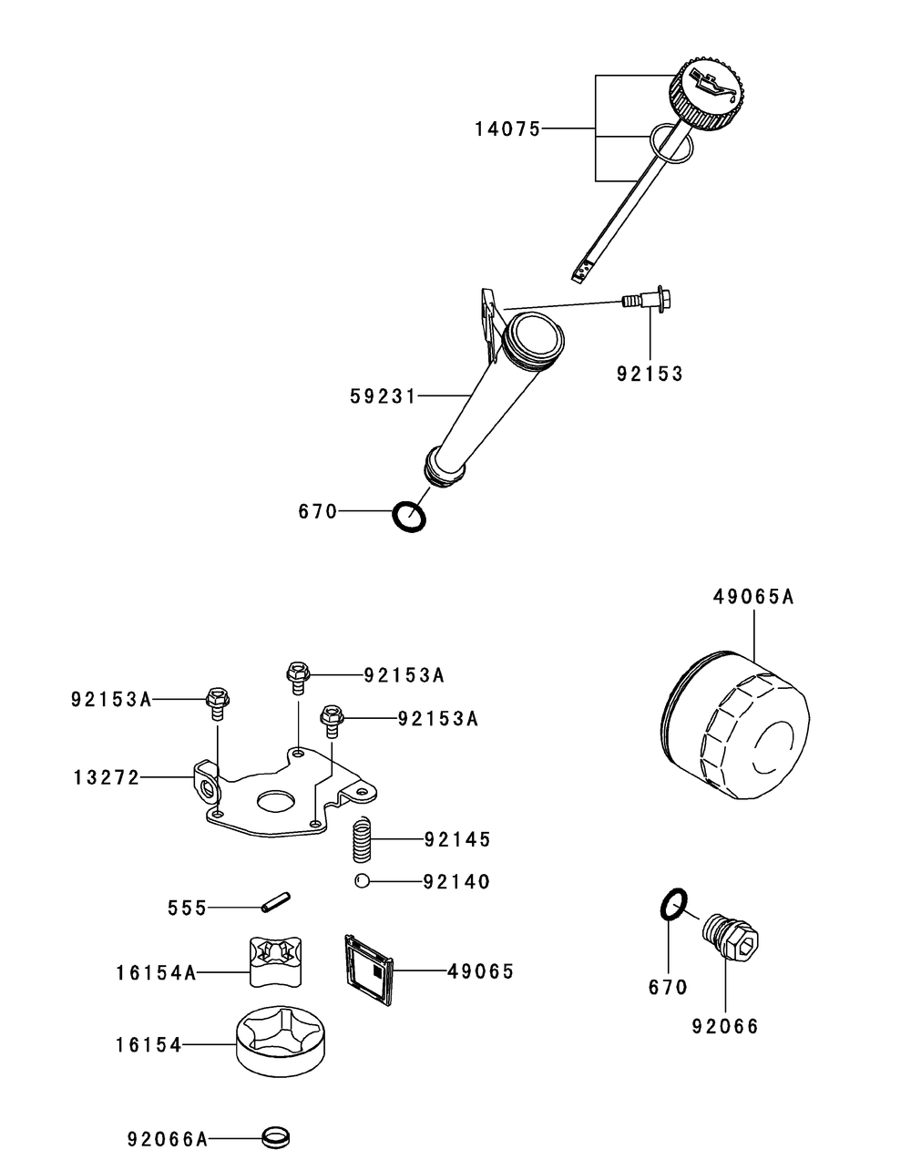 Kawasaki Fr730v-As05 Lubrication Equipment Diagram and Parts List for Z-FORCELZ54 (17AIDAGC-17AIDAGC010)(2014) Cub Cadet Lawn Tractor